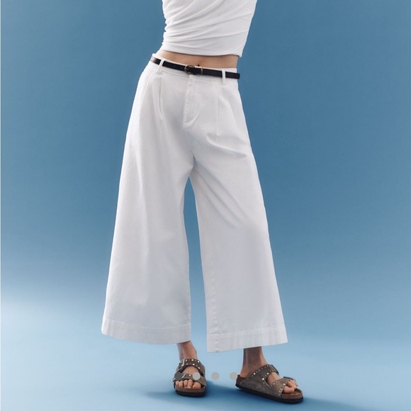 &.Layered (Anthropologie) High-Rise Belted Culotte Pants - Picture 1 of 4
